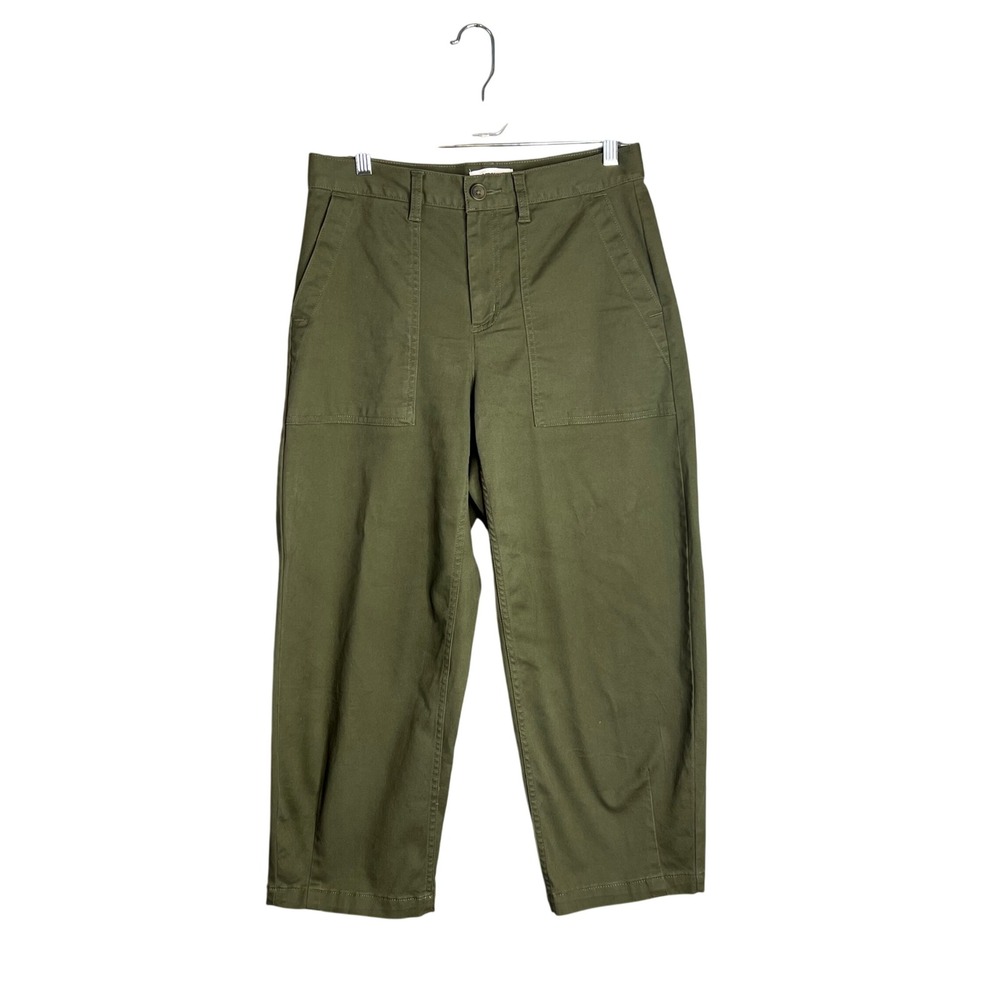 Lands End Chino High Rise Barrel Leg Pants Sz 6P Gorpcore Military Utility Ankle